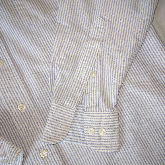 Men's Lord & Taylor Striped Cotton Oxford Shirt 15 1/2 - Picture 5 of 8